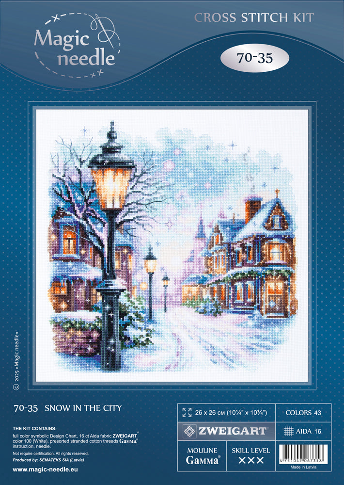 Snow in the City Counted Cross Stitch Kit by Magic Needle 70-35