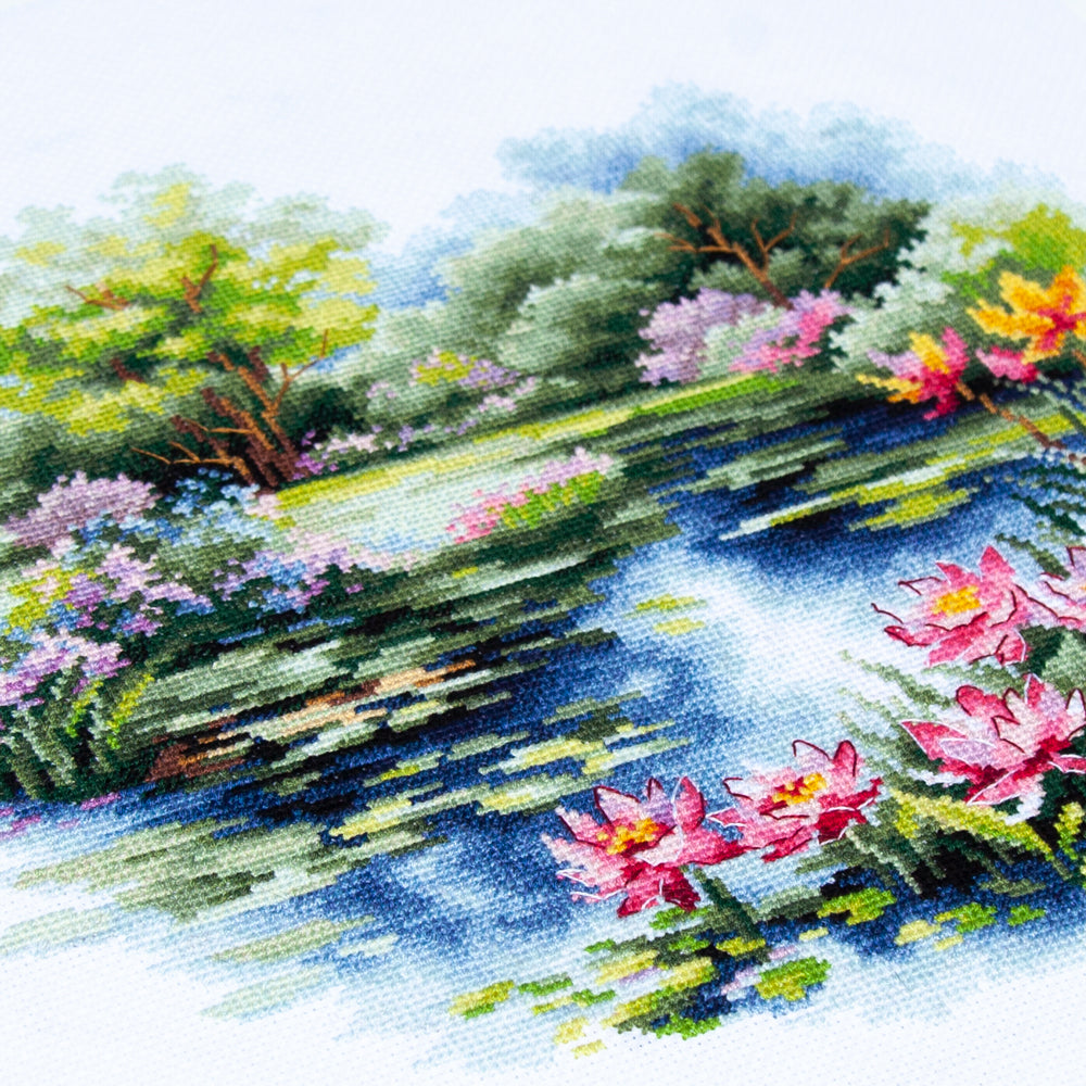 The Water Lily Pond Counted Cross Stitch Kit by Magic Needle 70-38