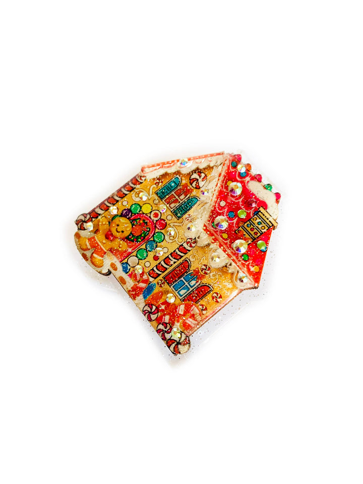 Gingerbread Man's House Brooch by Rosie Rose Parker