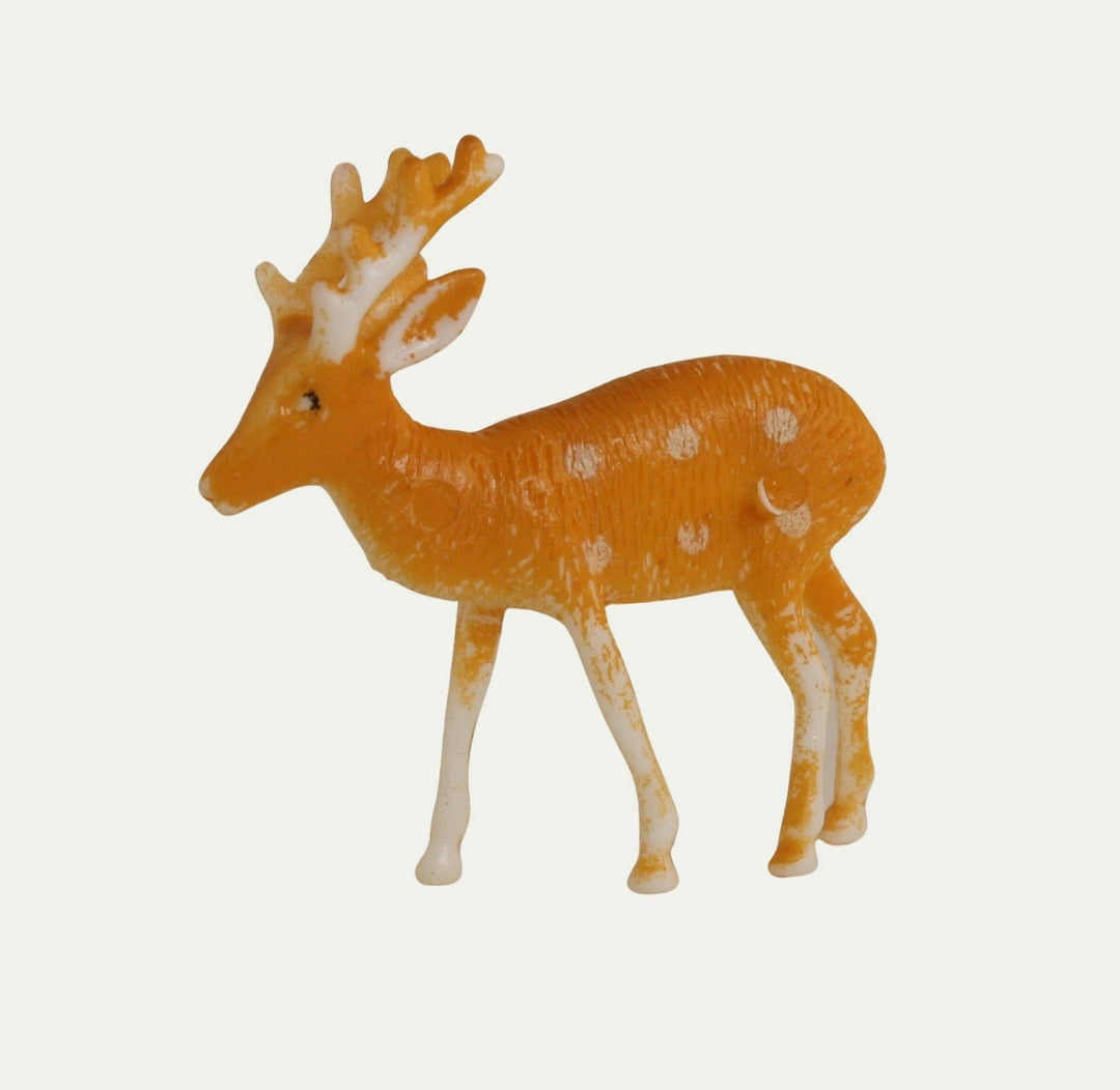 Retro Plastic Reindeer 1.5" - 4pcs