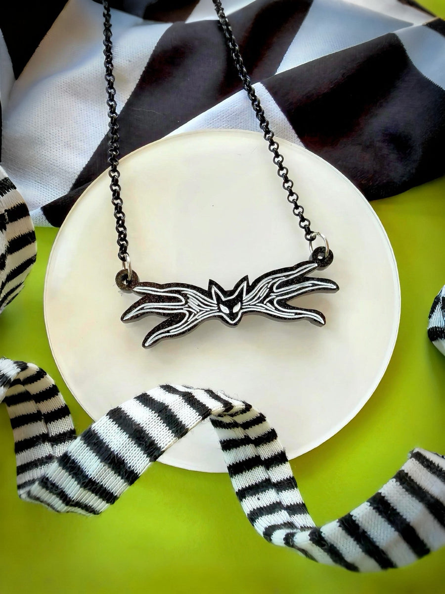 Jack's Bow Tie Necklace - Skeleton Man Halloween Statement Jewelry
