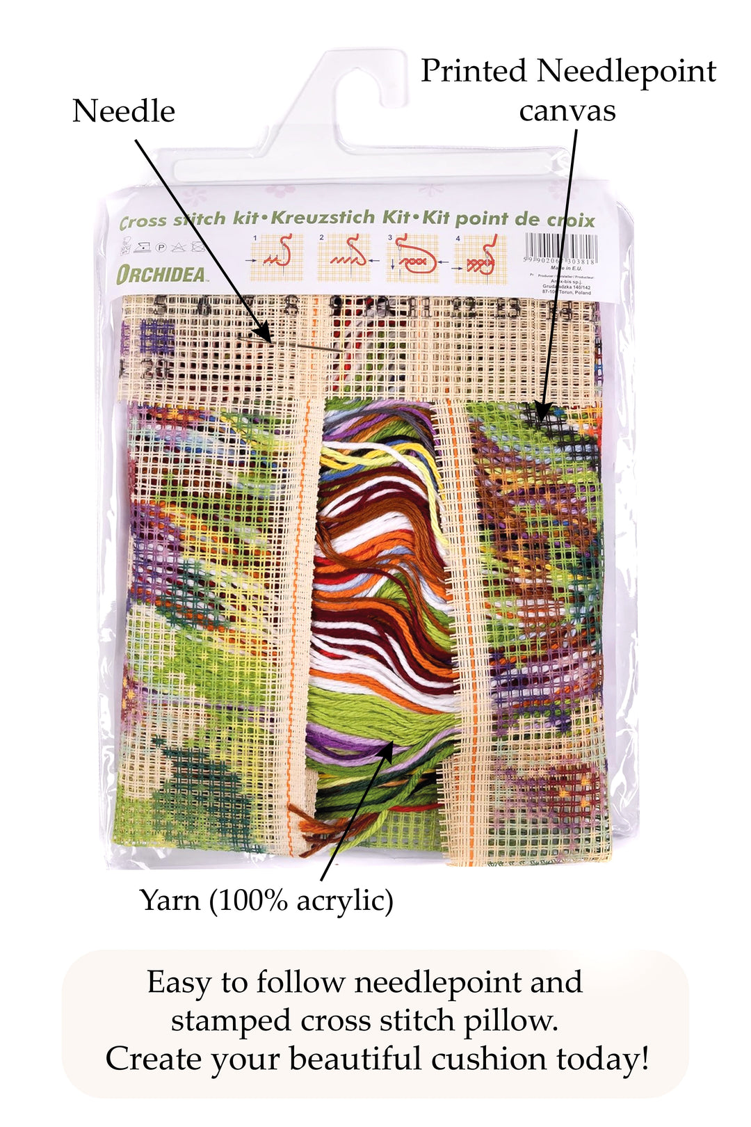 Latch-hook kit on canvas Unicorn 4080