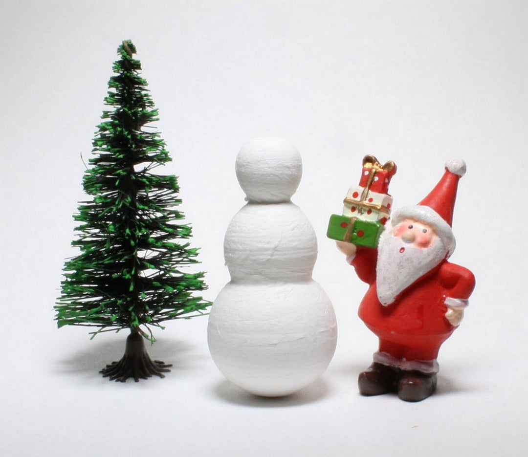 Christmas Snowman - 2.25" Tall Spun Cotton - Set of 6