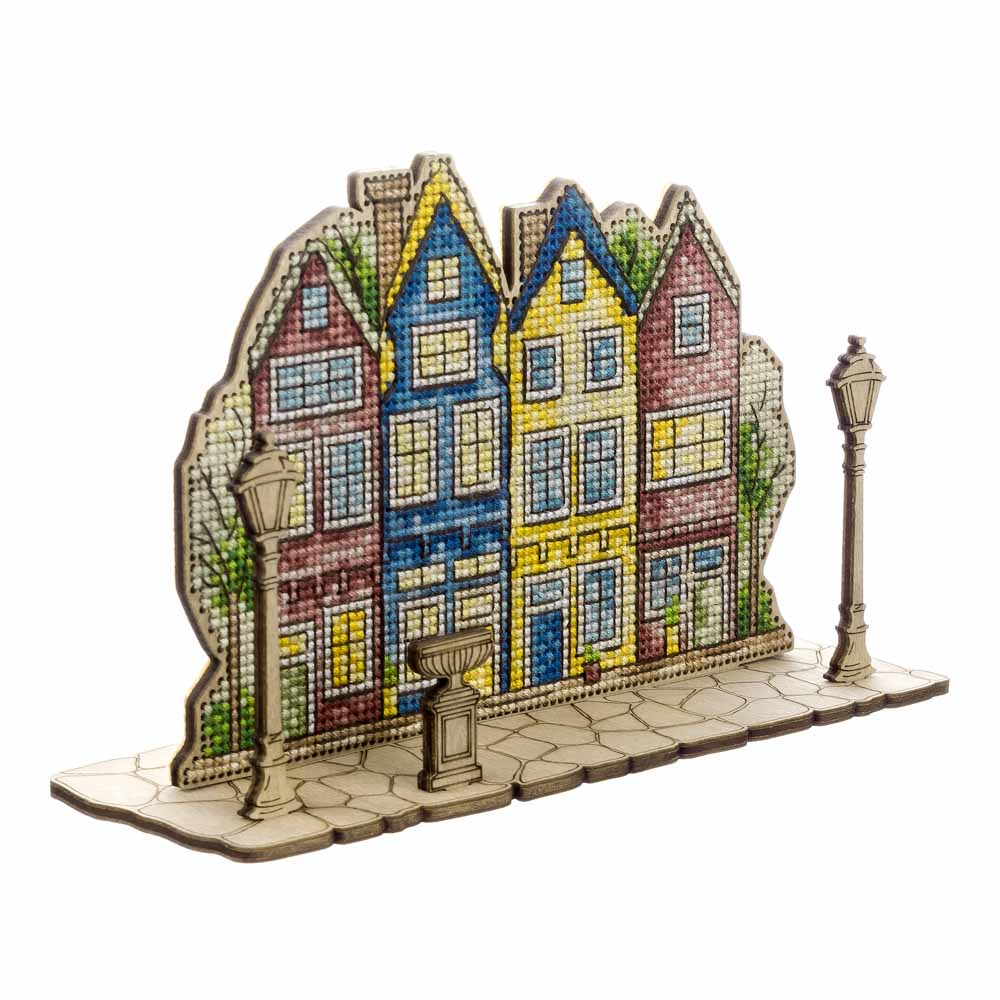 Wooden Cross-Stitch Kit ‚Äì ‚ÄúEvening Lights‚Äù FLW-068