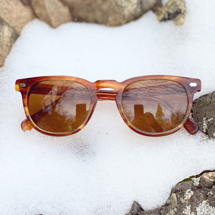 Rounded Square Tortoise Sunglass with Polarized Lens - Blaine