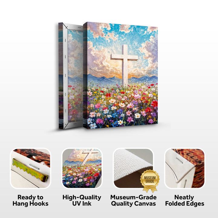 Cross Floral Field Faith Wall Art II