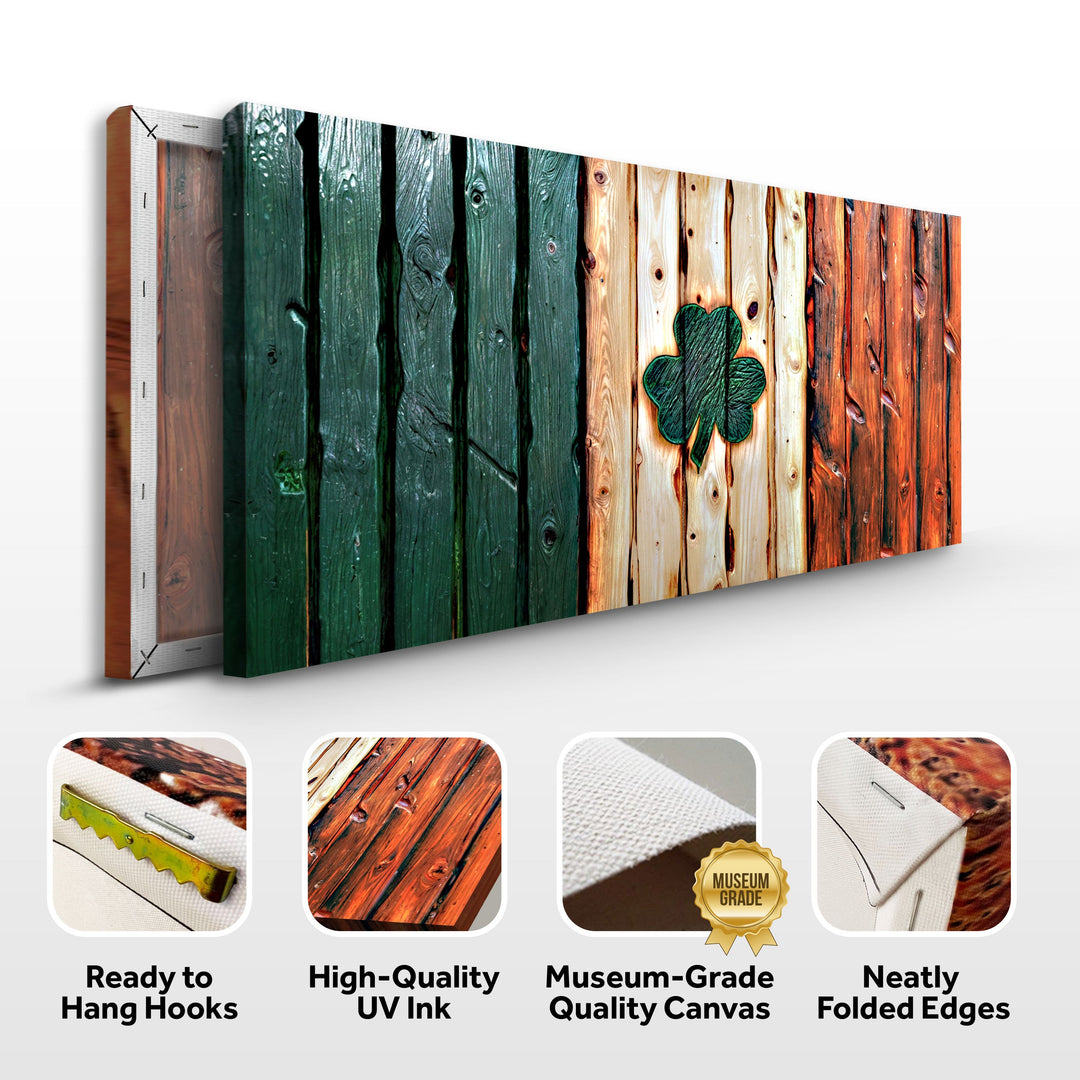 Irish Shamrock Glory Wooden Flag Wall Art