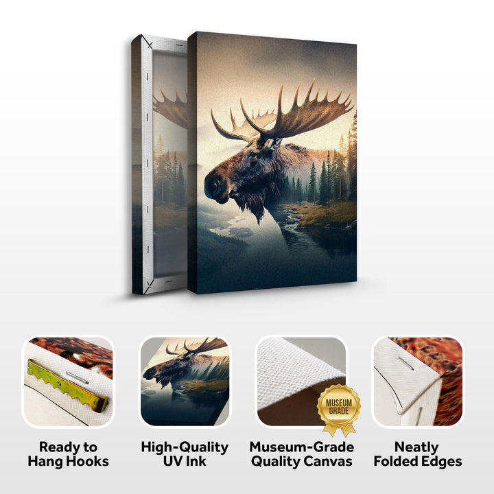 Moose Double Exposure Wall Art