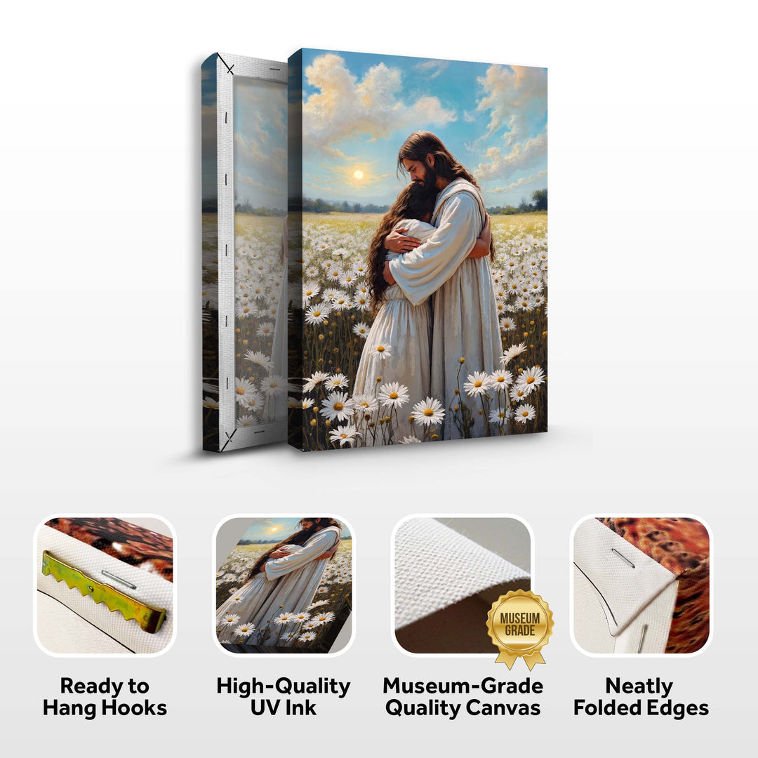 Jesus Hugging Woman Faith Wall Art