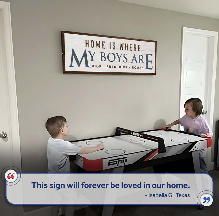 Home Is Where My Boys Are Sign III