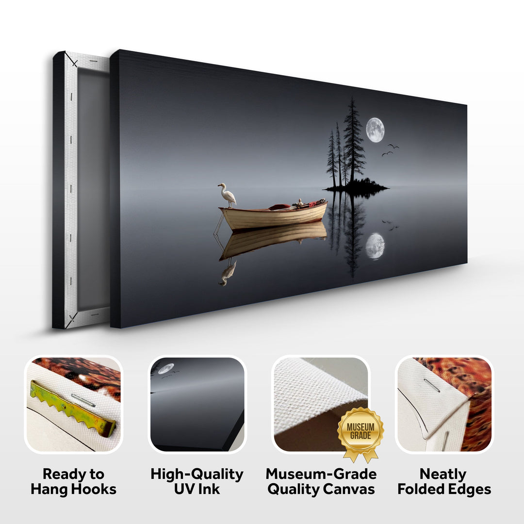 Modern Minimalist Night Lake Wall Art