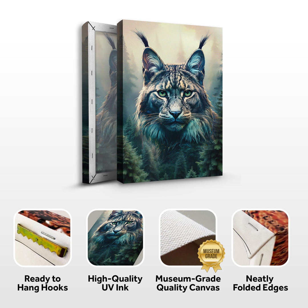 Lynx Double Exposure Wall Art