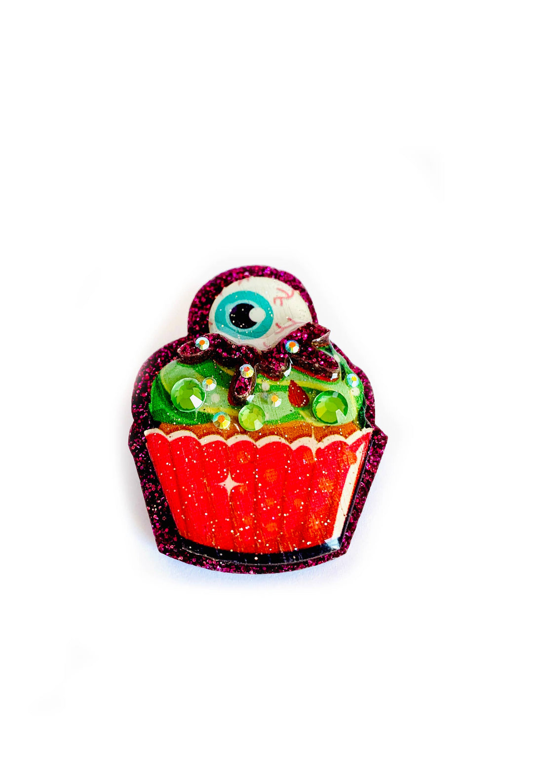 Eyeball Cupcake Brooch by Rosie Rose Parker