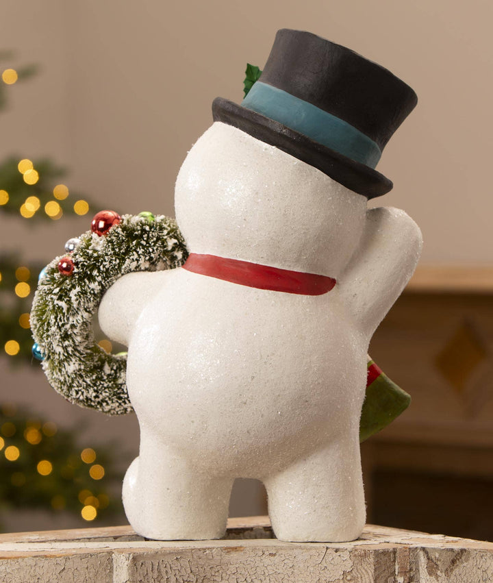 Large Snowman with Wreath By Bethany Lowe