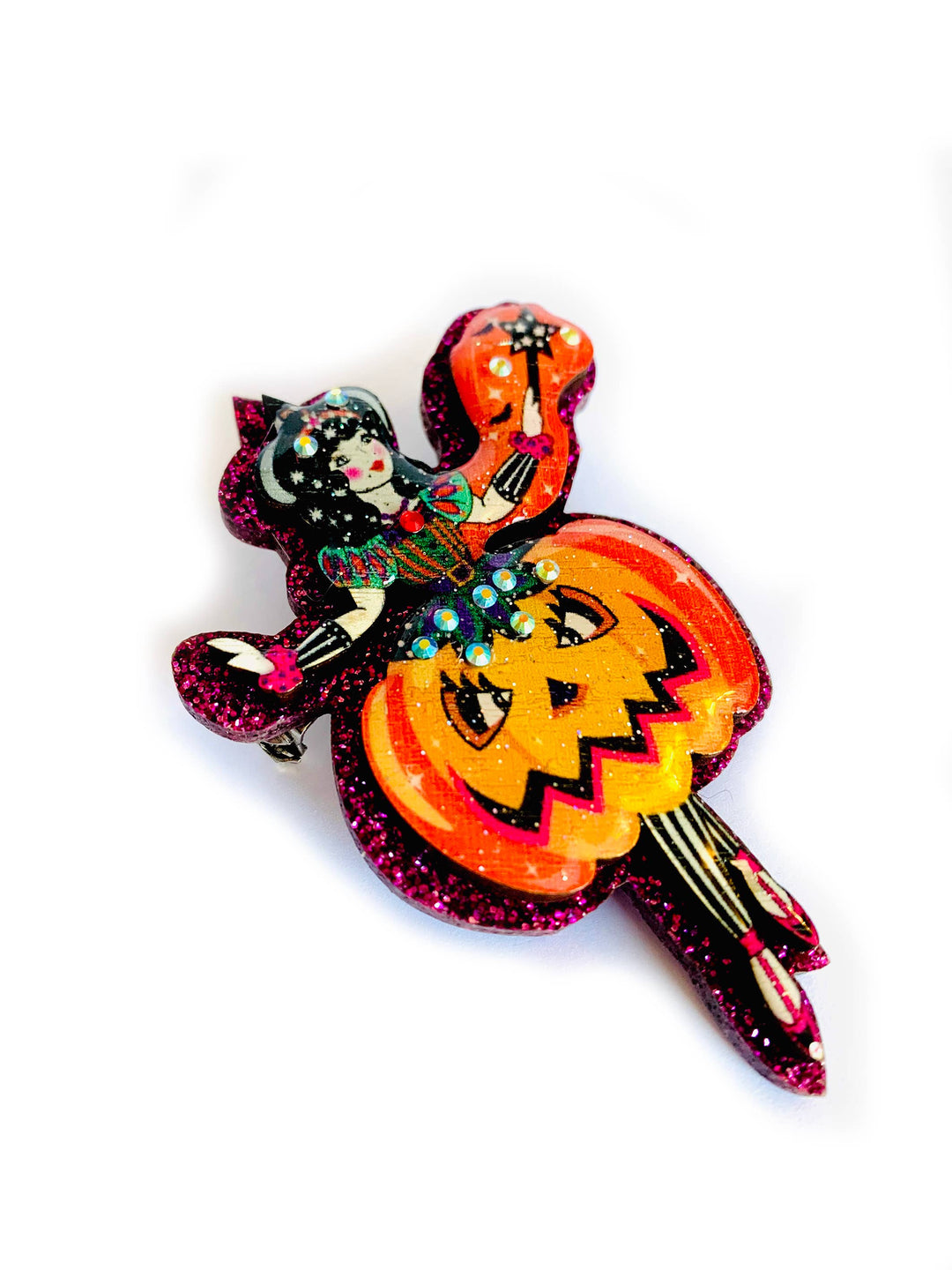 Pumpkin Fairy Brooch by Rosie Rose Parker