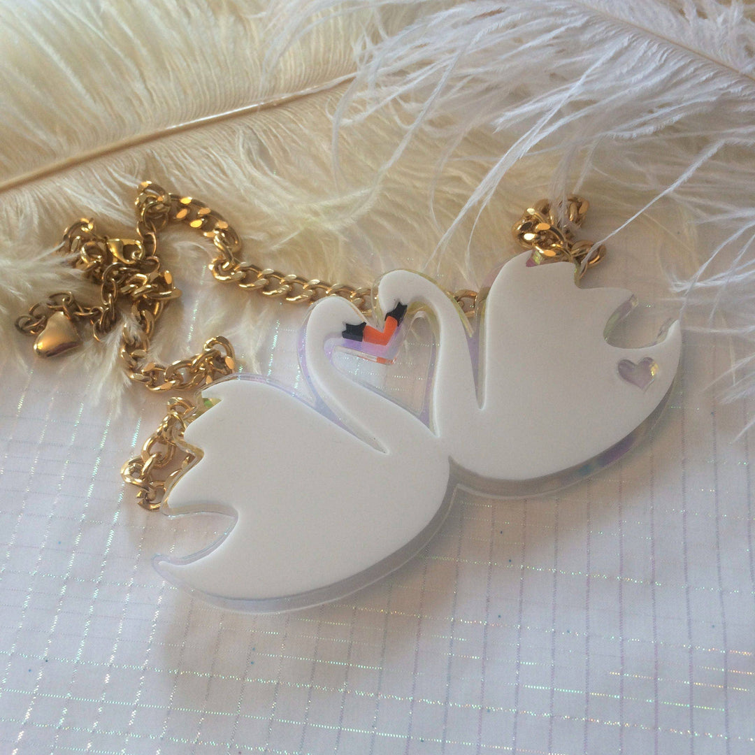 Swans In Love Statement Necklace