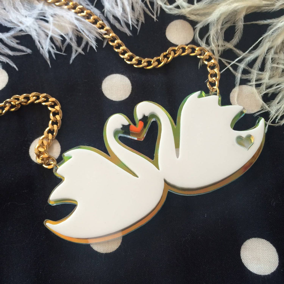 Swans In Love Statement Necklace