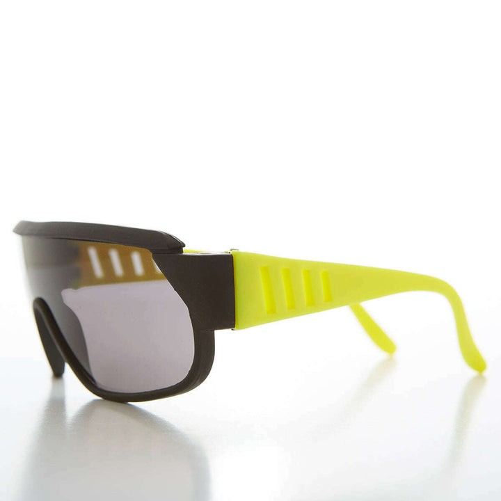 80s Neon Sports Shield Vintage Sunglass - Barney
