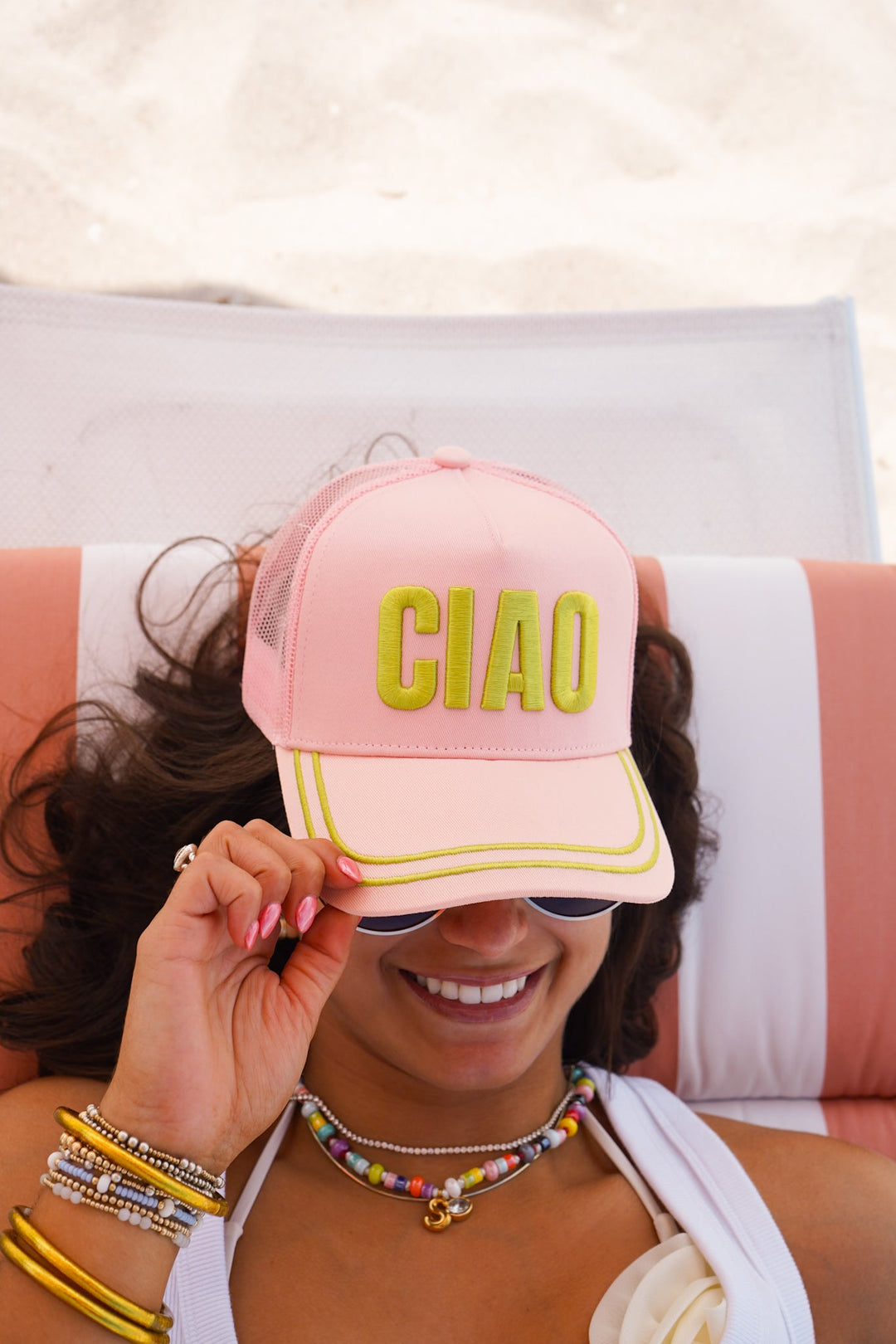 Ciao - Pink Canvas Trucker Hat