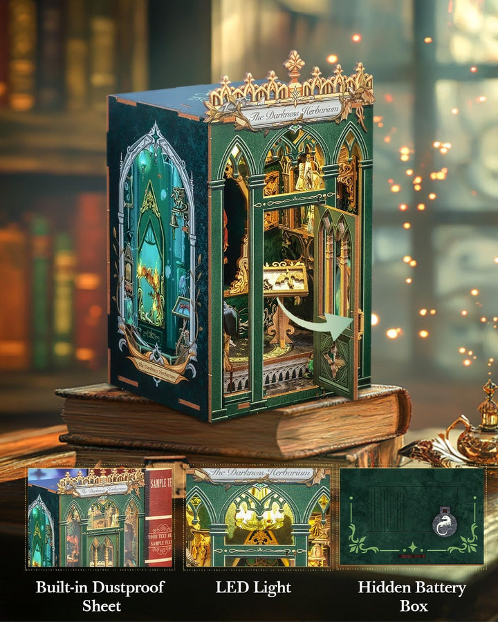 The Darkness Herbarium Dollhouse Kit - Miniature Wizardi Roombox Book Nook Kit Kit