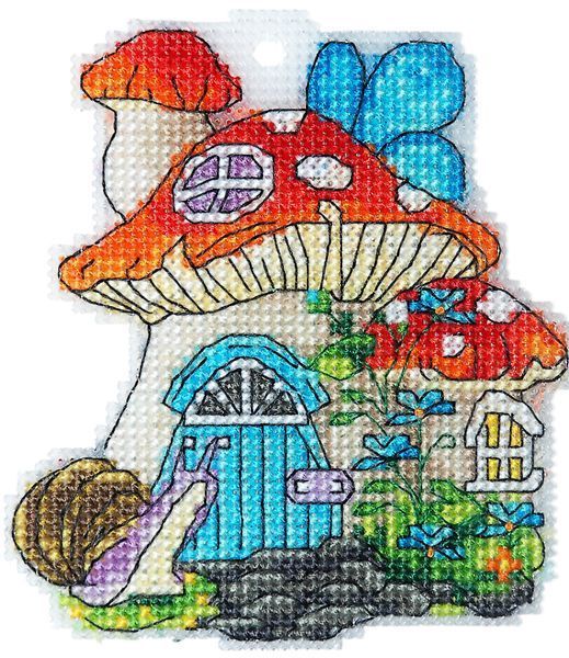 Fly agaric house Counted cross stitch kit 8046A