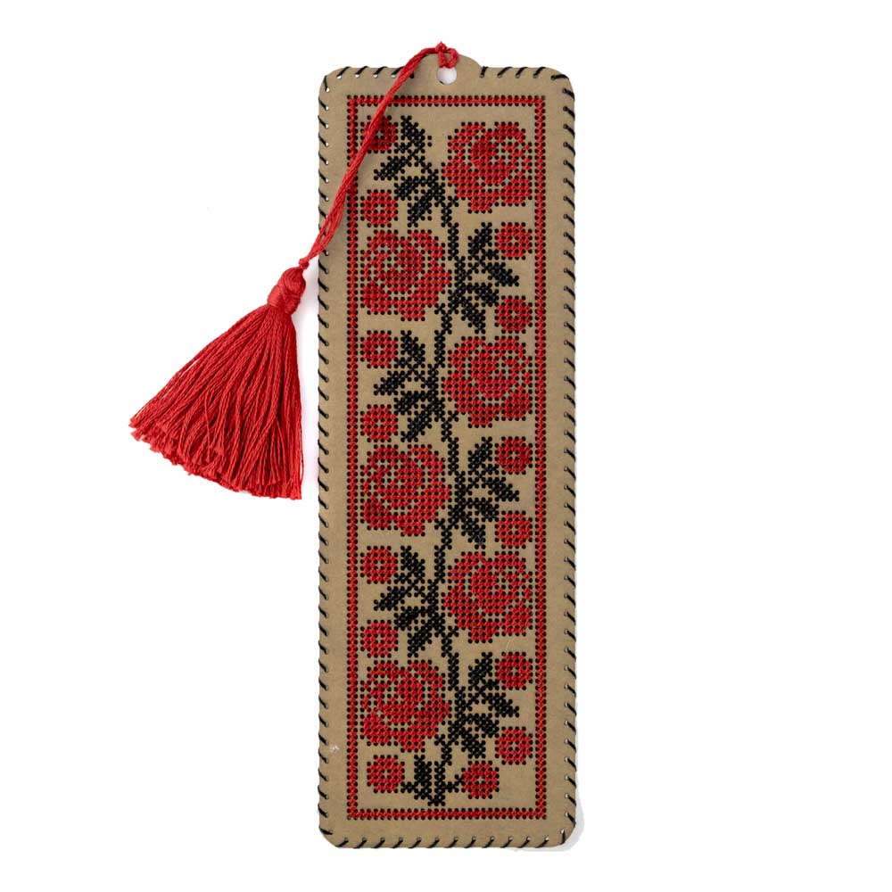 Roses Cardboard Embroidery Bookmark Kit by Wonderland Crafts WLZ-003