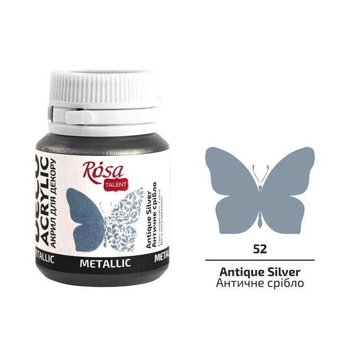 Rosa Talent Acrylic for Decor. 52 Antique Silver. Metallic. 0.68 oz.