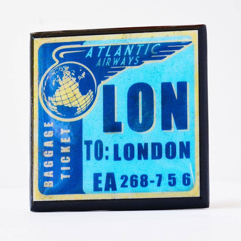 The Jet Set: Vintage Airport Code Coasters