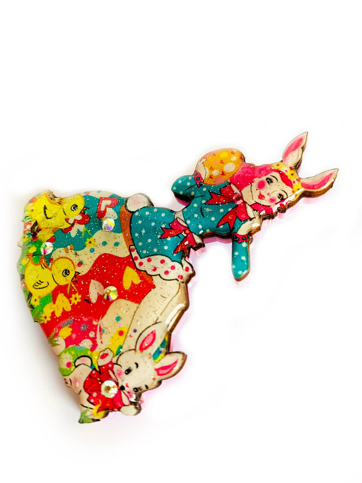 Easter Egg Girl & Friends Brooch
