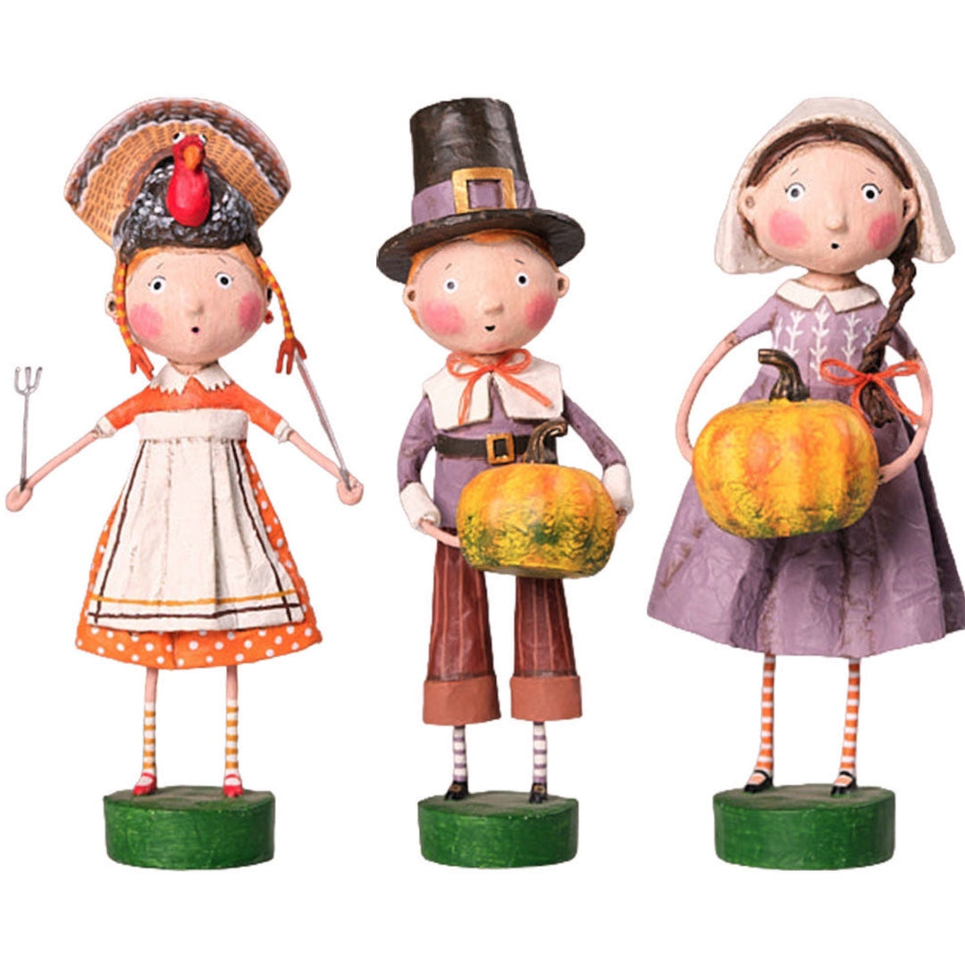 Harvest Hosts Set of 3 2024 Lori Mitchell Thanksgiving Figurines