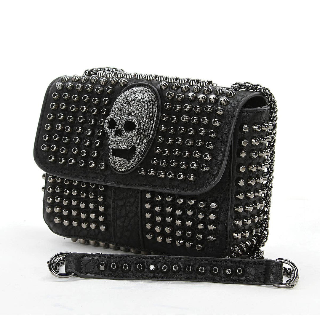 Studded Skull Head Small Shoulder Bag