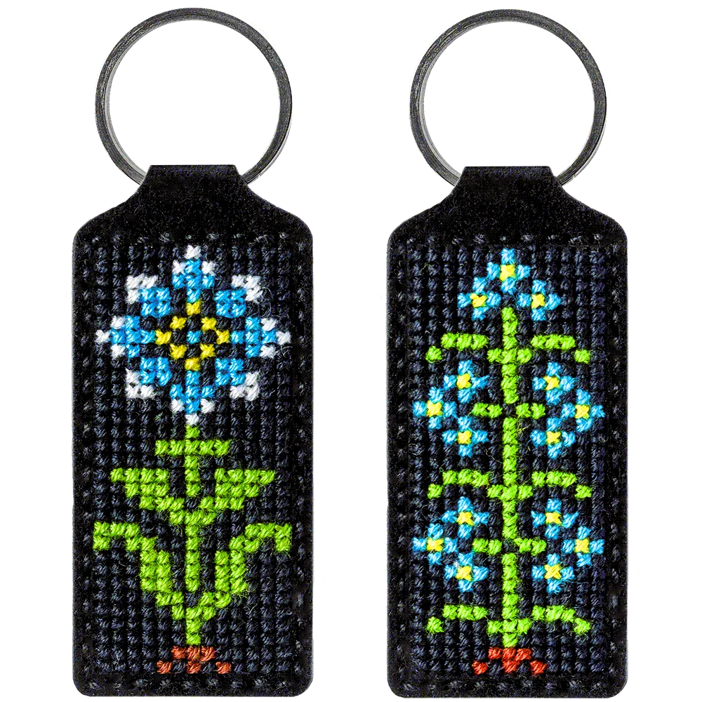 Flower Key Chain Cross-stitch kit on artificial leather FLHL-024