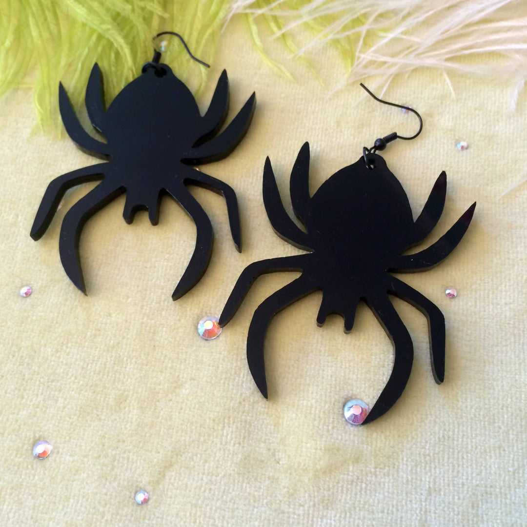 Big Acrylic Spider Earrings