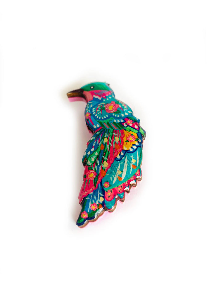 Beautiful Illustrated Bird Brooch by Rosie Rose Parker