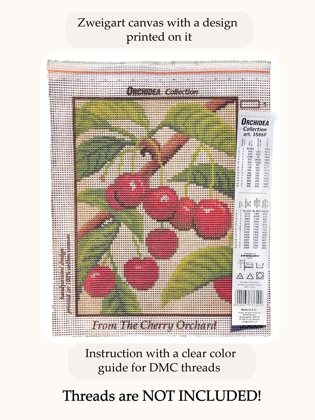 Gobelin canvas for halfstitch without yarn Peacock Butterfly
