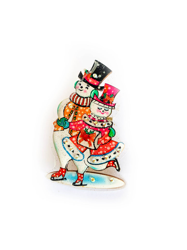 Retro Dancing Snowman Brooch by Rosie Rose Parker