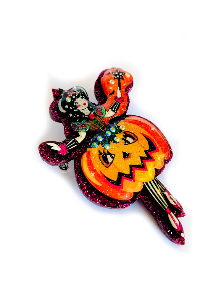 Pumpkin Fairy Brooch by Rosie Rose Parker