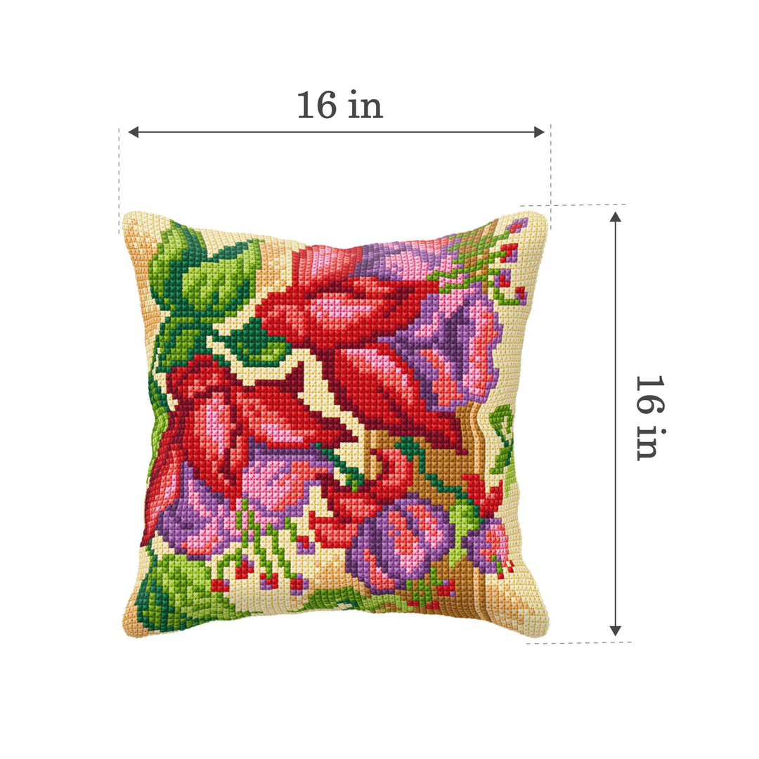 Cushion cross stitch kit  "Exotic flowers" 9024