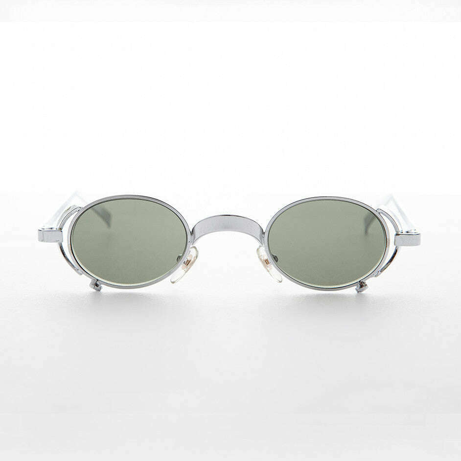 90s Oval Goth Steampunk Vintage Sunglass - Byron