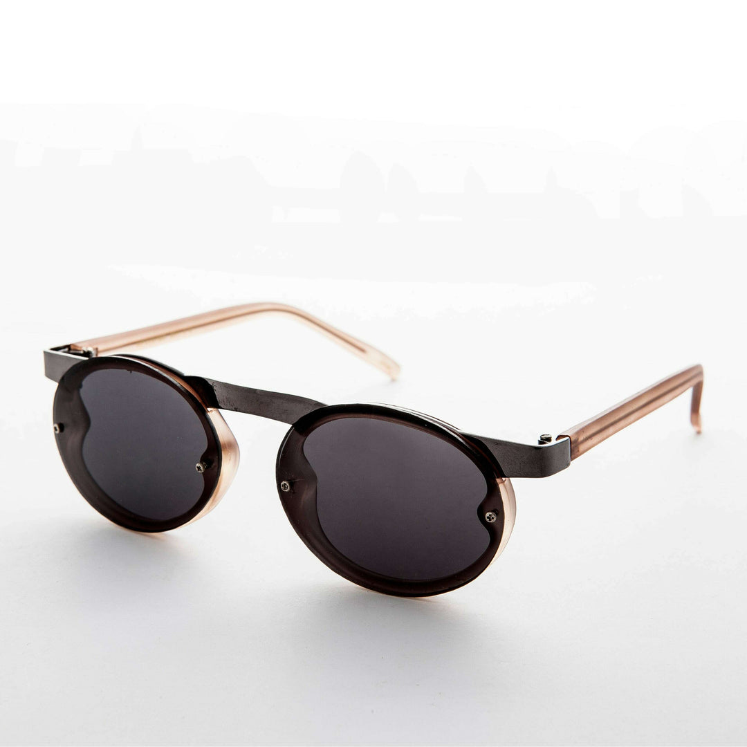 90s Oval Goth Sunglasses with Floating Brow line - Oswald