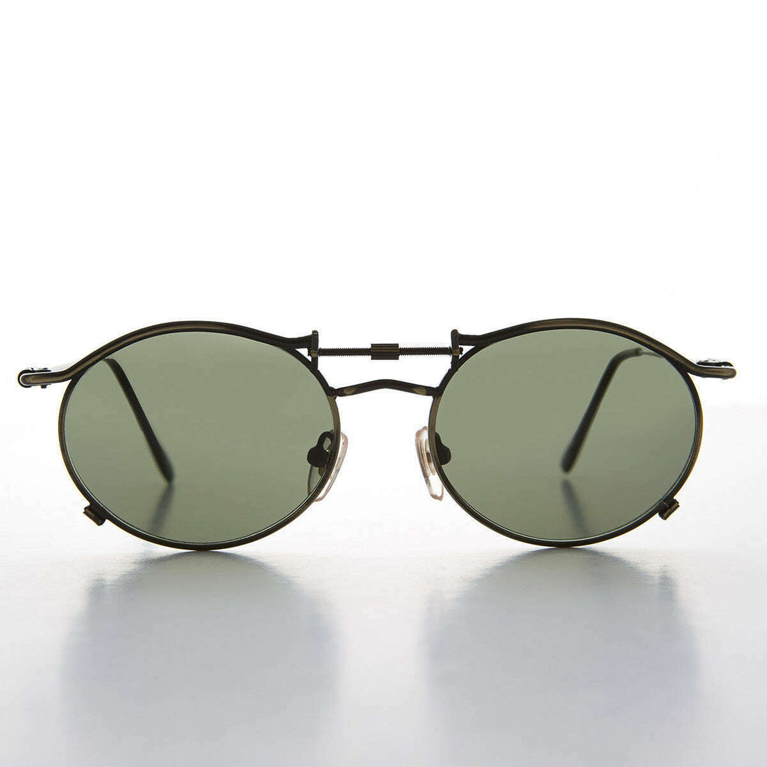 90s Oval Steampunk Sunglass Optical Quality - Lucian