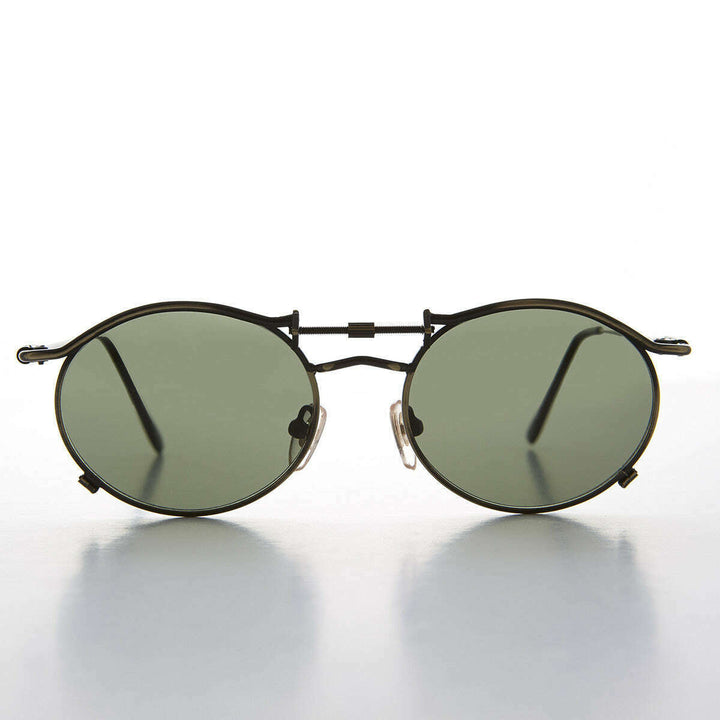 90s Oval Steampunk Sunglass Optical Quality - Lucian