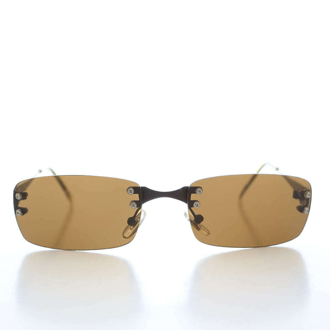 90s Rimless Rectangular Sunglasses - Cordy