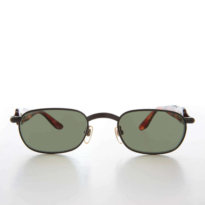 90s Unique Rectangular Vintage Sunglasses - Rusty