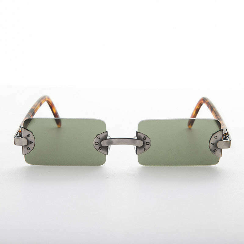 90s Vintage Rectangle Rimless Punk Goth Sunglass - Rebel 3