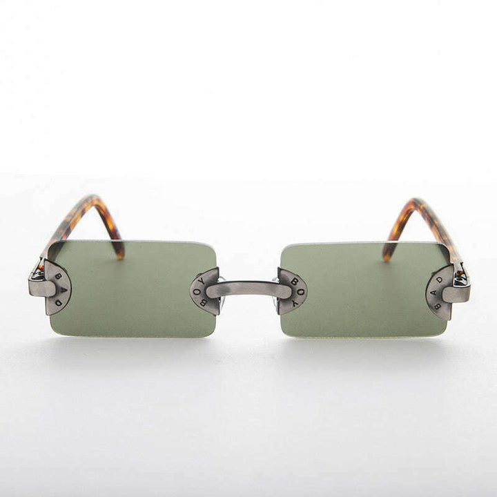 90s Vintage Rectangle Rimless Punk Goth Sunglass - Rebel 3