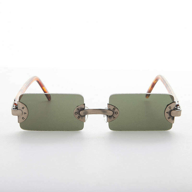 90s Vintage Rectangle Rimless Punk Goth Sunglass - Rebel 3