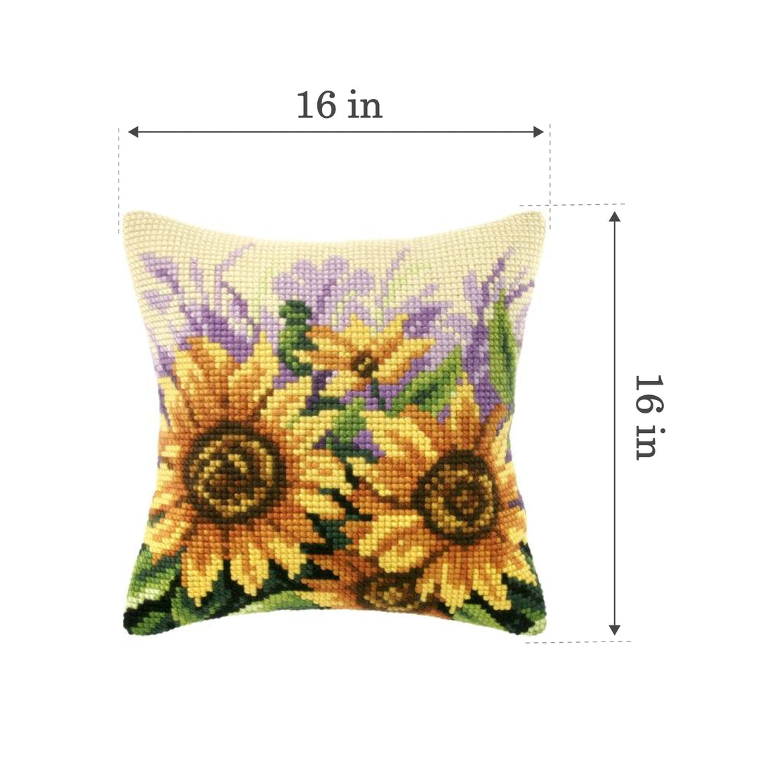 Cushion cross stitch kit  "Sunflowers on meadow" 9124