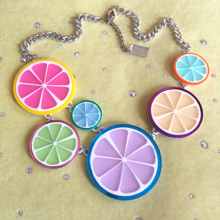 Candy Fruit Slice Acrylic Statement Necklace