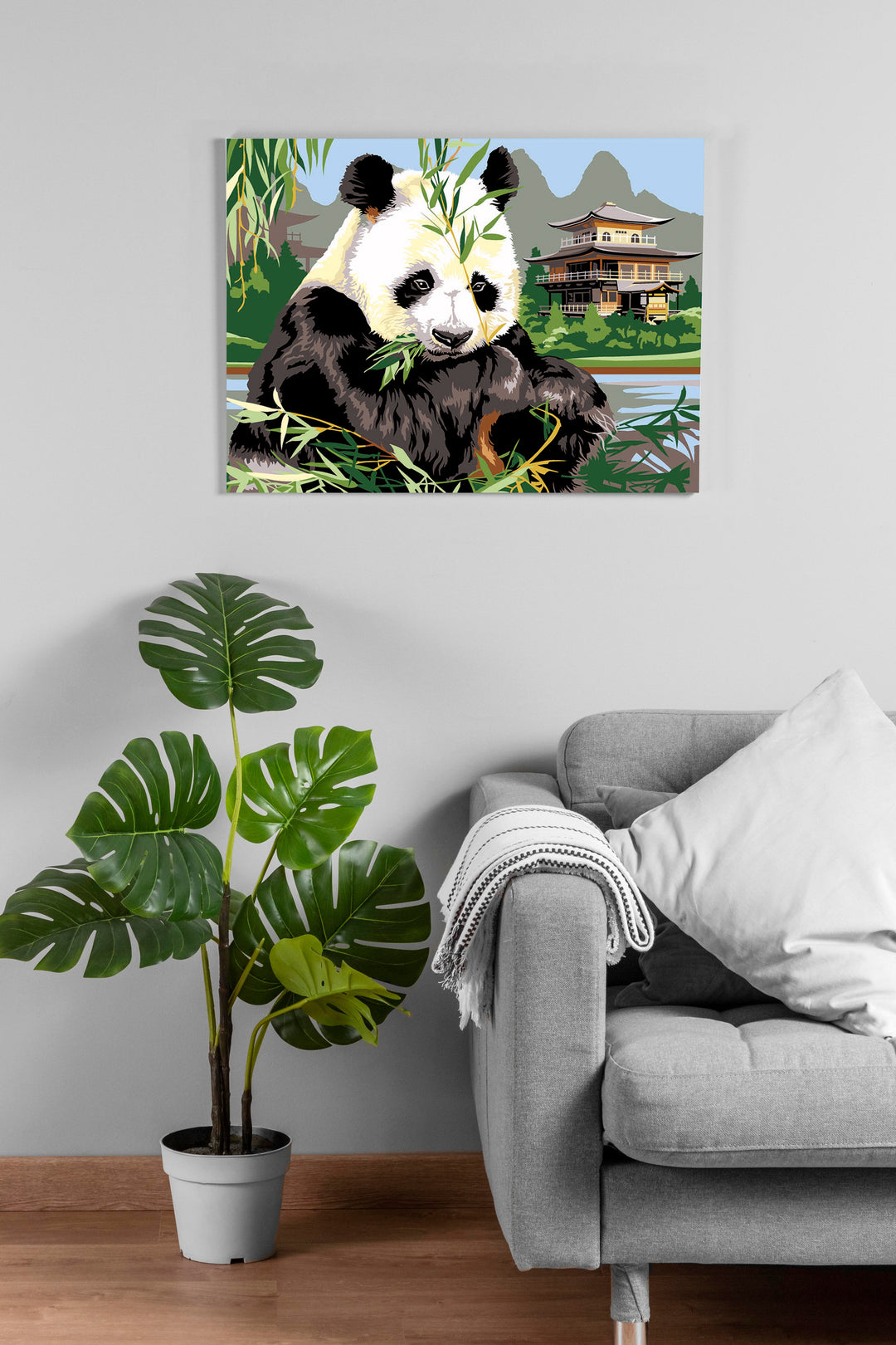 Needlepoint canvas for halfstitch without yarn The Panda SE926.207 Seg De Paris Printed Tapestry Canvas